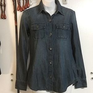 Sexy Banana Republic Denim Burnout Button Down